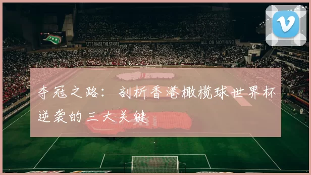 夺冠之路:剖析香港橄榄球世界杯逆袭的三大关键