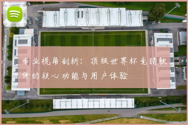 专业视角剖析：顶级世界杯竞猜软件的核心功能与用户体验
